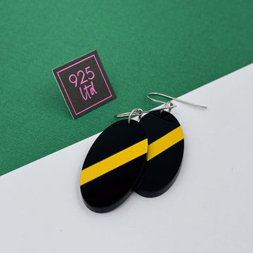 Richmond Aussie Rules Acrylic Oval Dangles