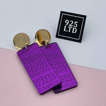 Handmade by 925Ltd Acrylic Earrings “Donna” Purple Rectangle Acrylic Dangles