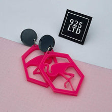 Handmade by 925Ltd Acrylic Earrings “Florence” Pink Flamingo Acrylic Dangles