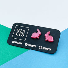 Handmade by 925Ltd Acrylic Earrings Pink Bunny Acrylic Studs