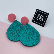 Handmade by 925Ltd Acrylic Earrings “Tegan” Teal Teardrop Acrylic Dangles