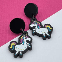 Handmade by 925Ltd Acrylic Earrings Surgical Steel Unicorn Acrylic Earrings