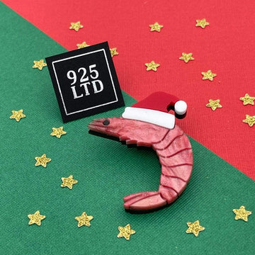 Handmade by 925Ltd Brooches "Shrimply Having A Wonderful Christmas Time" Brooch