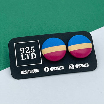 Handmade by 925Ltd Button Earrings Brisbane Aussie Rules Button Earrings