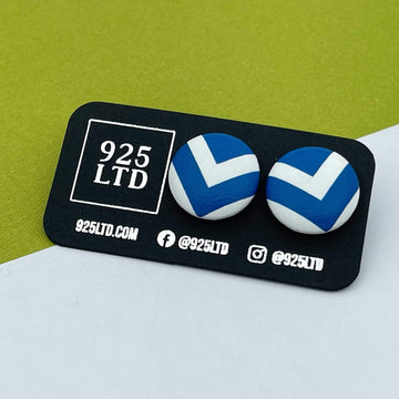 Handmade by 925Ltd Button Earrings Canterbury Rugby League Button Earrings
