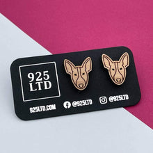 Handmade by 925Ltd Wooden Earrings Surgical Steel Bull Terrier Wooden Earrings