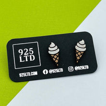 Handmade by 925Ltd Wooden Earrings Surgical Steel Ice Cream Wooden Earrings